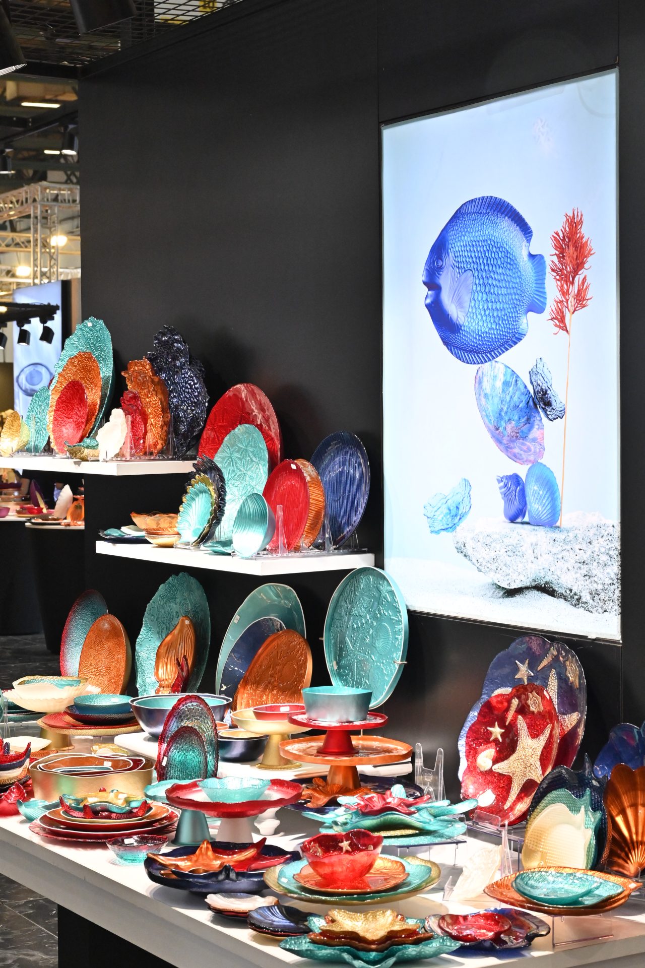 The shiny and colorful plates showcased at the latest Zuchex exhibition.