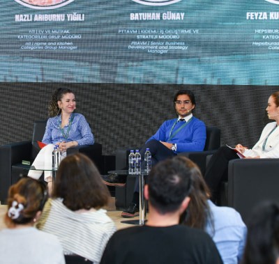 Images of the speakers during the panel